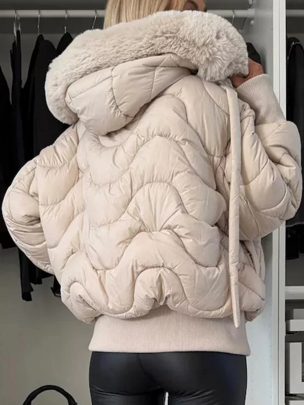 Women's Hooded Long Sleeve Fur Hat Casual Coat